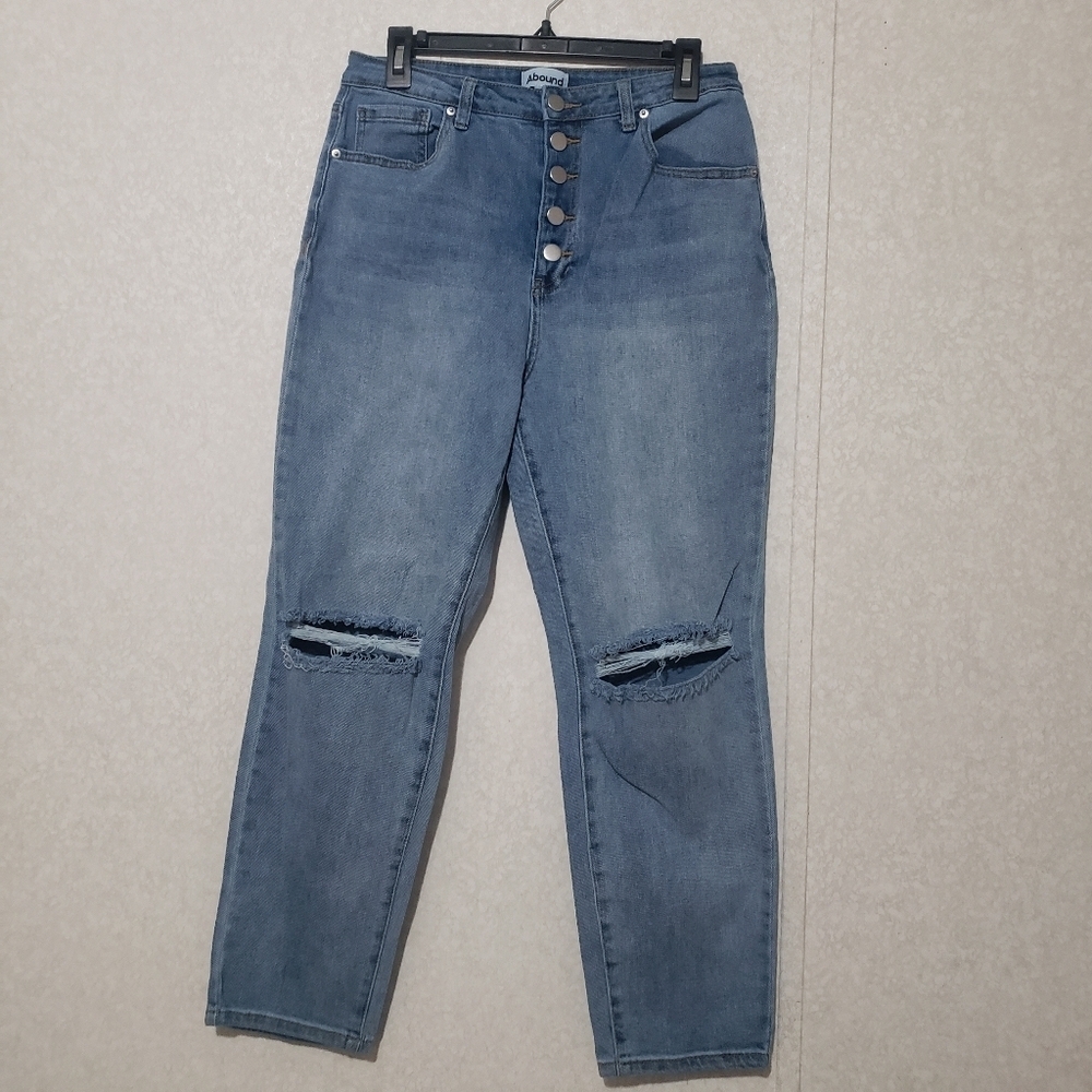 ABOUND  Blue Distressed Button-Fly Jeans...SIZE:29